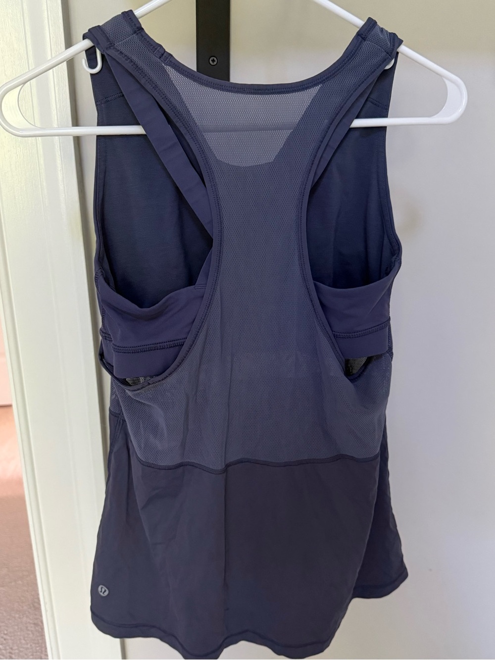 Navy Lululemon Racerback Athletic Tank Top with built in bra